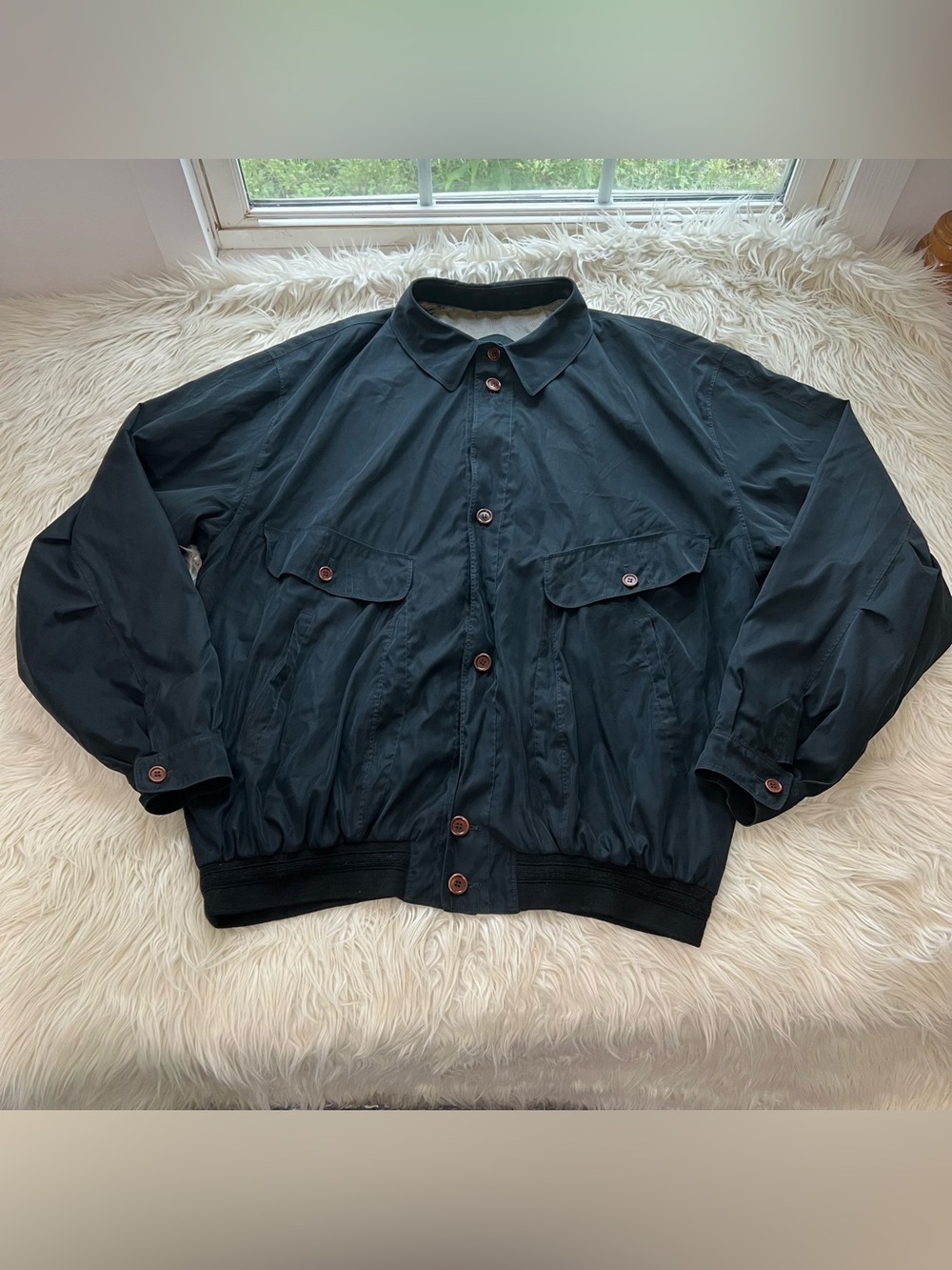 Vintage Bugatti Lightweight Button Up Bomber Jacket Belseta PS Black 2XL/3XL